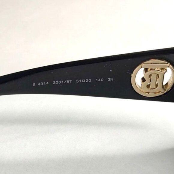 Burberry Daisy Square Oversized Sunglasses BE4344 Black Gold Logo - Picture 11 of 16